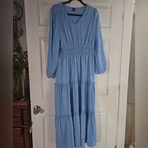 SHEIN Light Blue Long Sleeve Dress